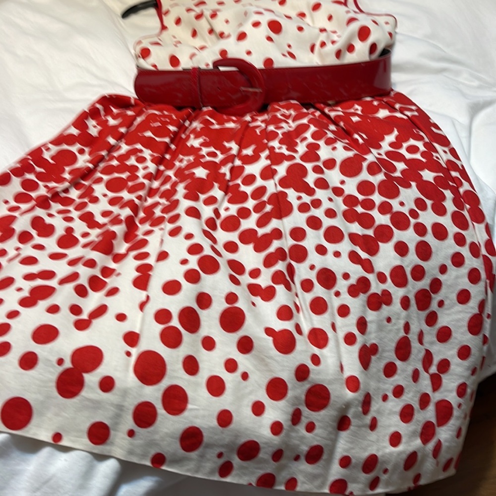 Summer dress in red & white